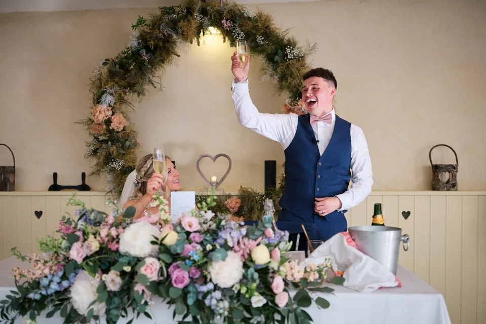 A moment from Abbey & Daniel’s wedding at Bateman’s Barns